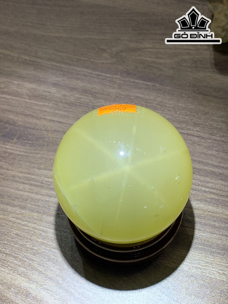 Bi Cầu Đá Thạch Anh Vàng Đường Kính Hạt 7,6 (cm) 696g
