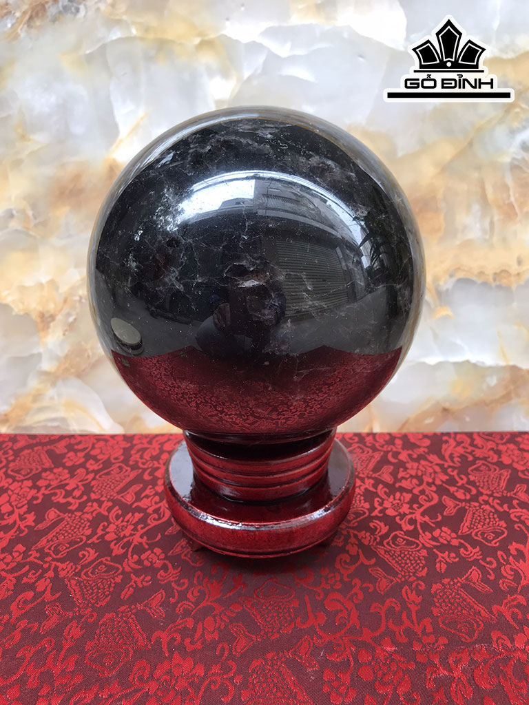 Bi Cầu Đá Thạch Anh Đen Đường Kính Hạt 14,5 (cm) 3,8kg