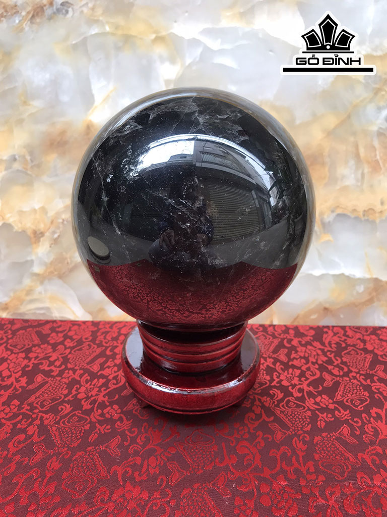 Bi Cầu Đá Thạch Anh Đen Đường Kính Hạt 14,5 (cm) 3,8kg
