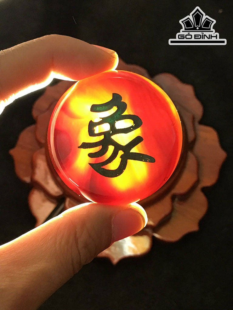 Bộ Cờ Tướng Đá Mã Não Cao 4,5 Ngang 1,39 (cm)