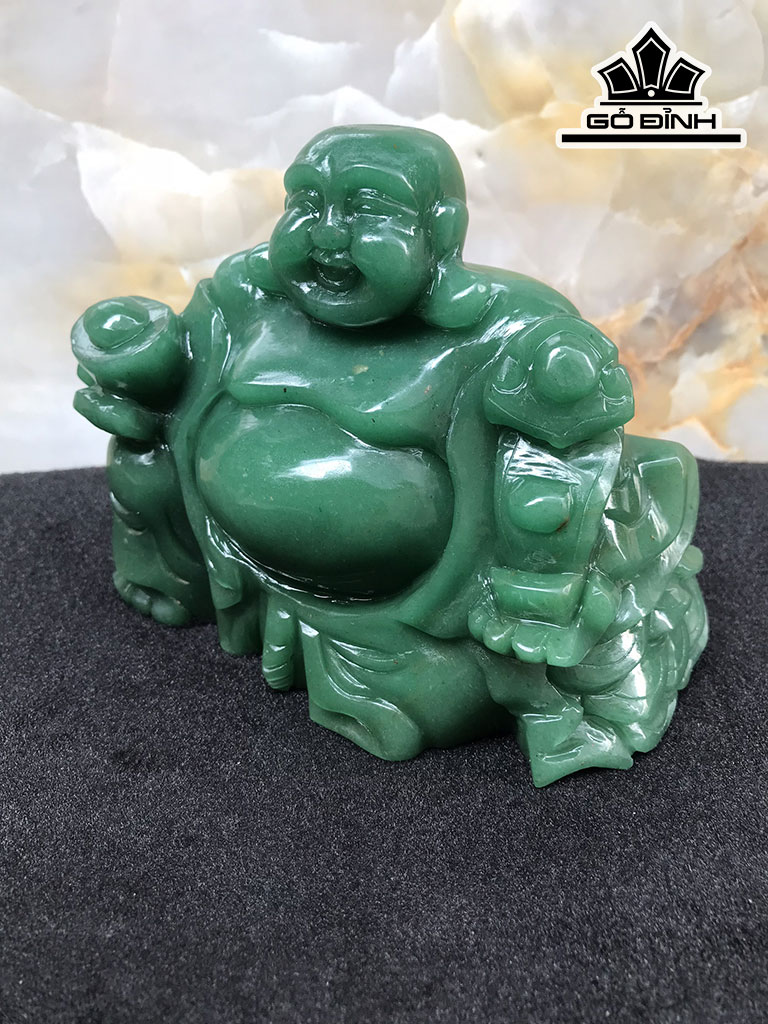 Tượng Di Lặc Ngọc Đông Linh Aventurine Cao 13,5 Ngang 12 Sâu 7 (cm) 1,25kg