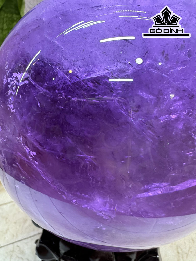 Bi Cầu Đá Thạch Anh Tím Đường Kính Hạt 14 (cm) 3,5kg