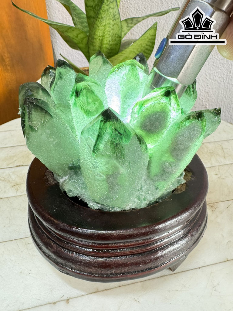 Bụi Tinh Thể Đá Thạch Anh Xanh Cao 14 Ngang 14 (cm) 1,5kg