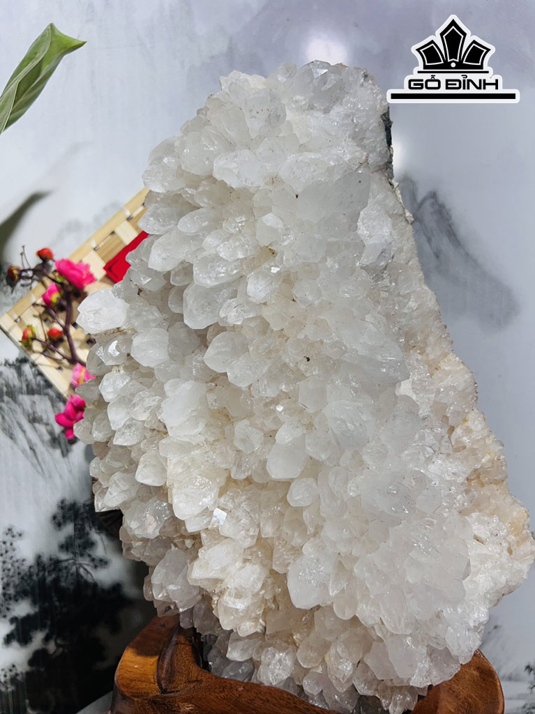 Tinh Thể Đá Thạch Anh Trắng Cao 47 Ngang 23 (cm) 14,7kg