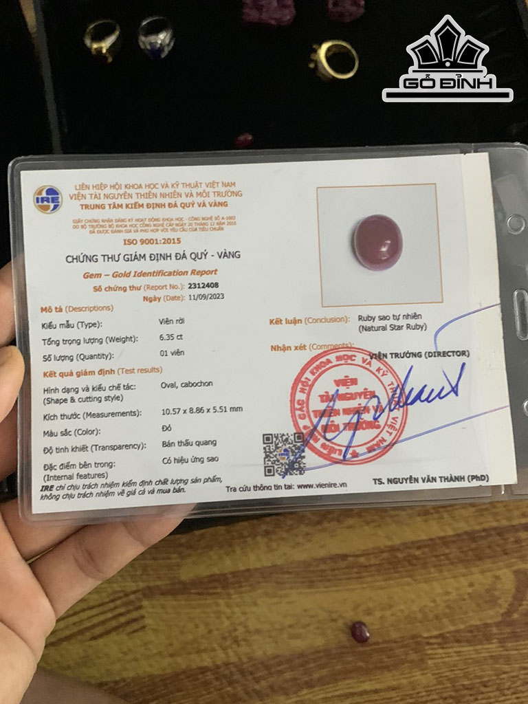 Viên Ruby Sao Yên Bái 6,3cts