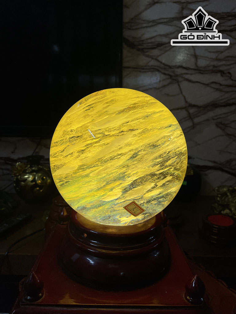 Bi Cầu Thủy Tinh Vàng Đường Kính Hạt 18 (cm) 7,82kg