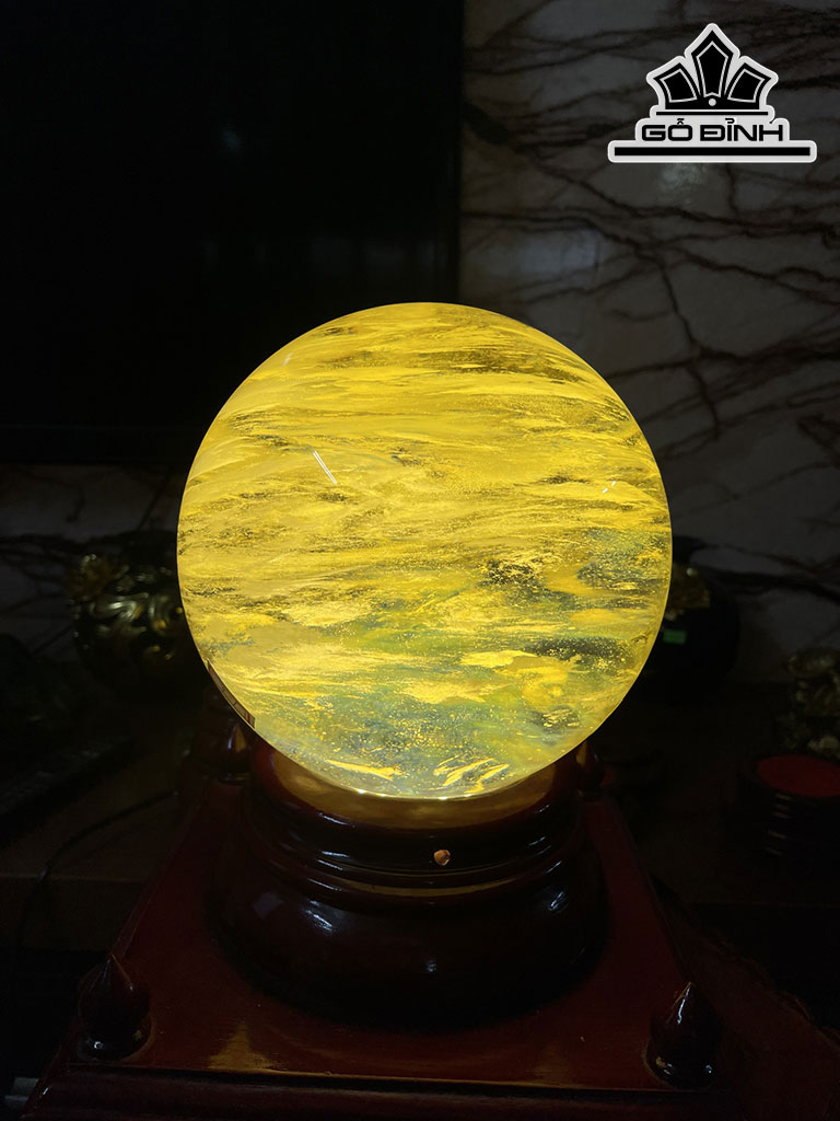 Bi Cầu Thủy Tinh Vàng Đường Kính Hạt 18 (cm) 7,82kg