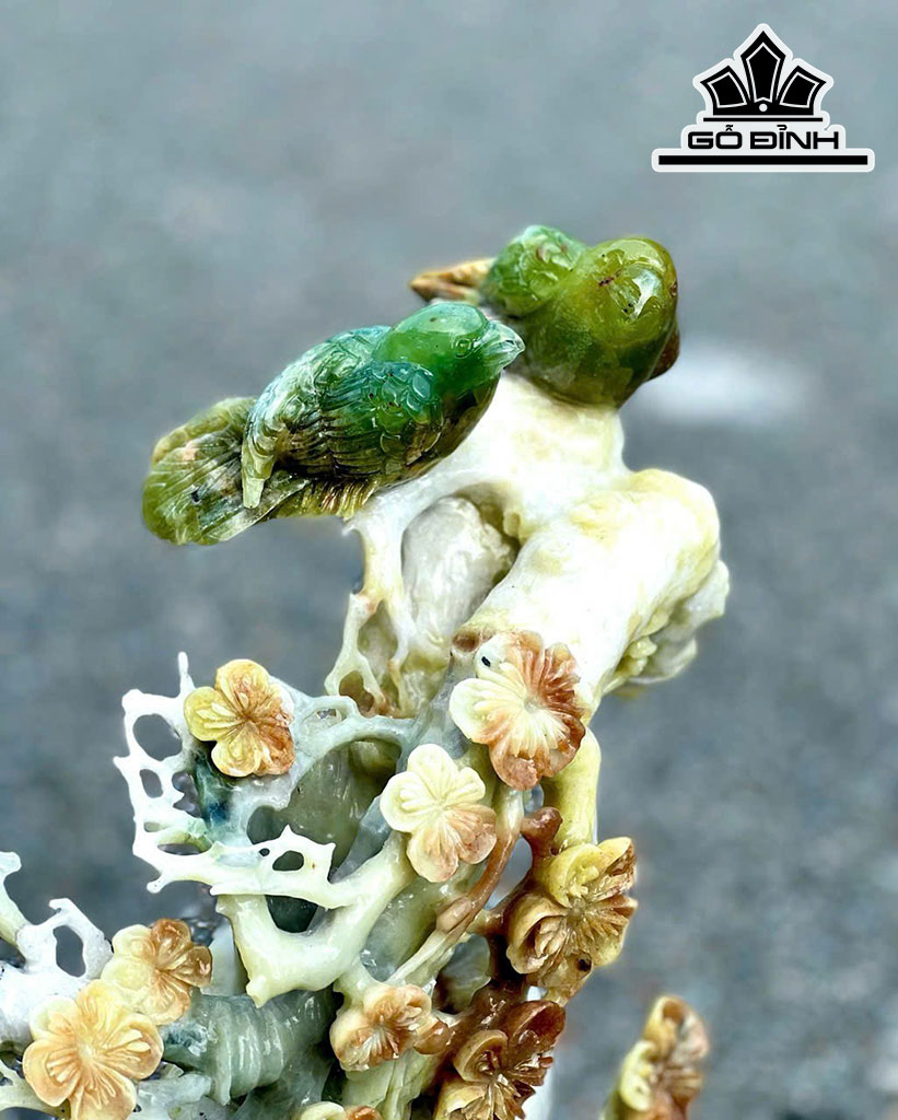 Bình Hoa Mai Bonsai Đá Serpentine Cao 48 Ngang 35 (cm) 7,4kg