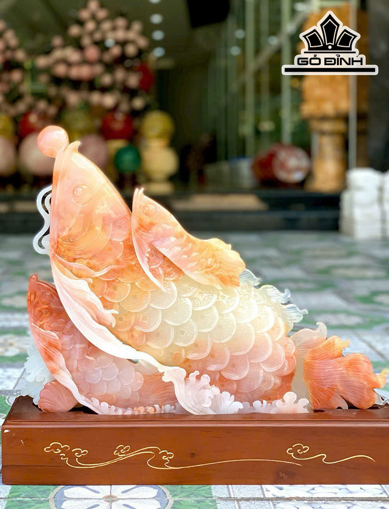 Song Long Ngư Đá Onyx Cao 43 Ngang 48 (cm) 12kg