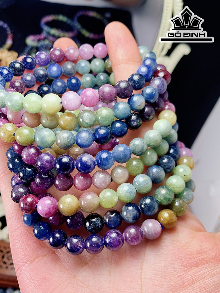 Vòng Tay Đá Sapphire Đường Kính Hạt 7,5 (mm)