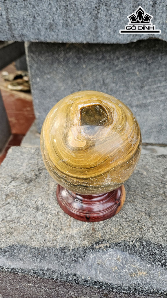 Bi Cầu Đá Canxedon Đường Kính Hạt 12 (cm) 3kg