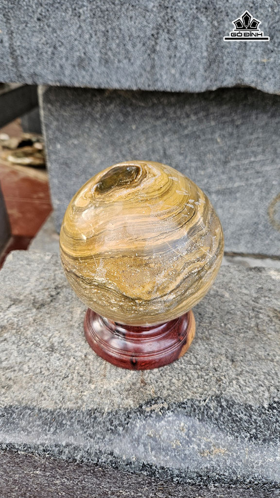 Bi Cầu Đá Canxedon Đường Kính Hạt 12 (cm) 3kg