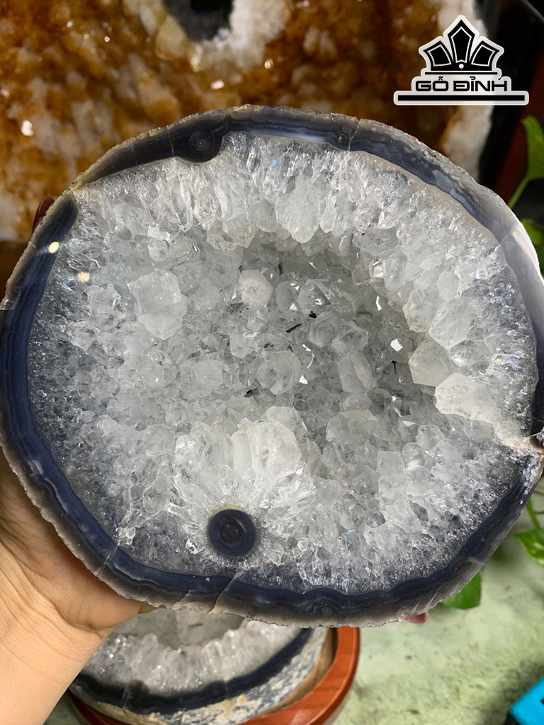 Bát Tụ Bảo Đá Mã Não Cao 18,5 Ngang 19 Sâu 20 (cm) 3,65kg