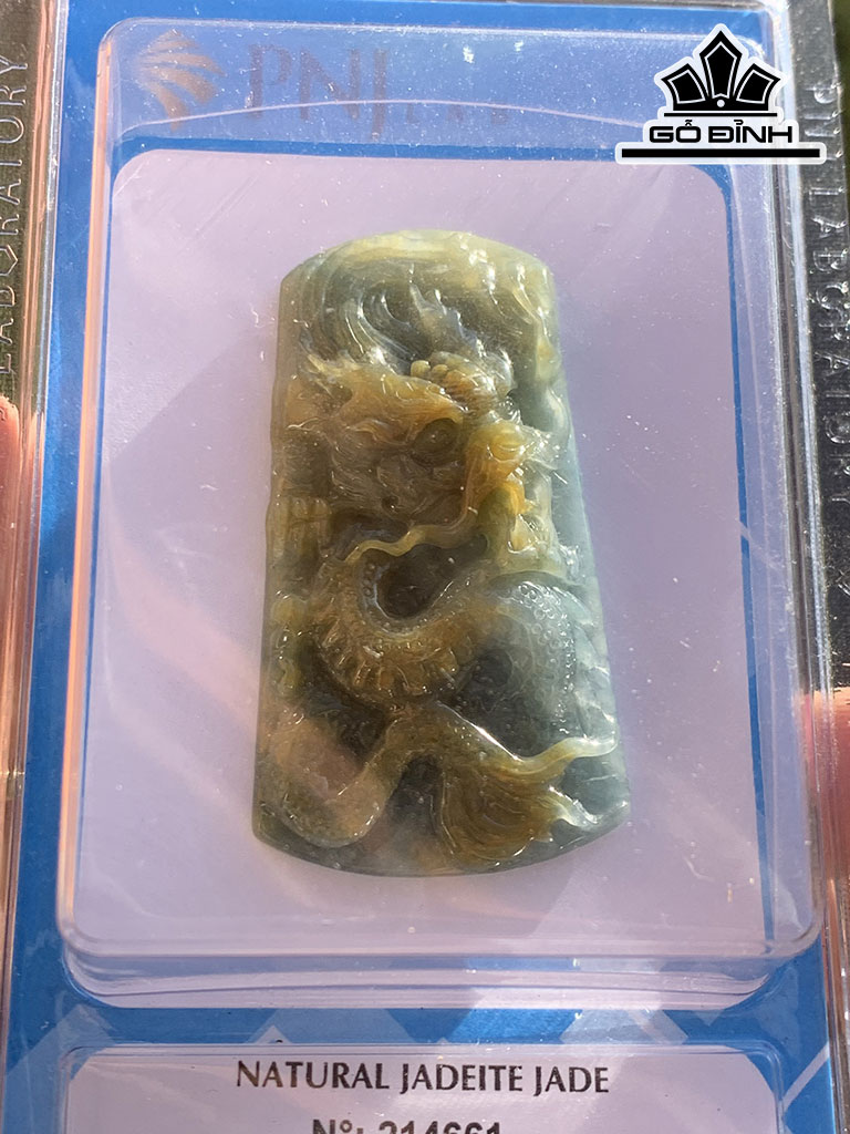 Mặt Dây Chuyền Rồng Đá Ngọc Lam (Turquoise) Cao 61 Ngang 33 Sâu 8,6 (mm) 28g