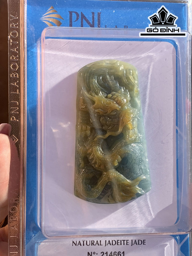 Mặt Dây Chuyền Rồng Đá Ngọc Lam (Turquoise) Cao 61 Ngang 33 Sâu 8,6 (mm) 28g