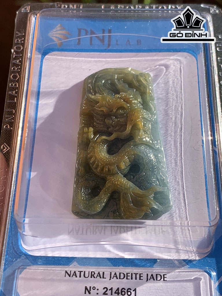 Mặt Dây Chuyền Rồng Đá Ngọc Lam (Turquoise) Cao 61 Ngang 33 Sâu 8,6 (mm) 28g