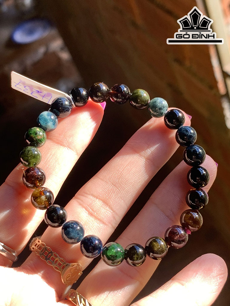 Vòng Tay Đá Tourmaline Đường Kính Hạt 7,7 (mm) 16,9g