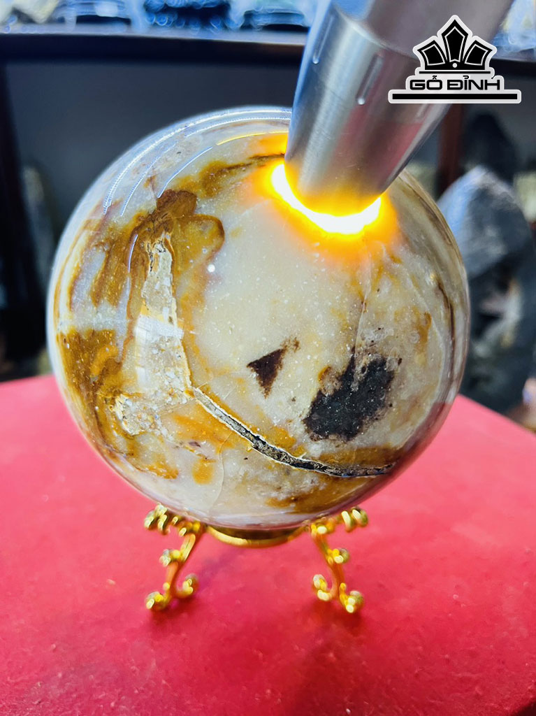 Bi Cầu Gỗ Hóa Ngọc Đường Kính Hạt 12 (cm) 1,5kg