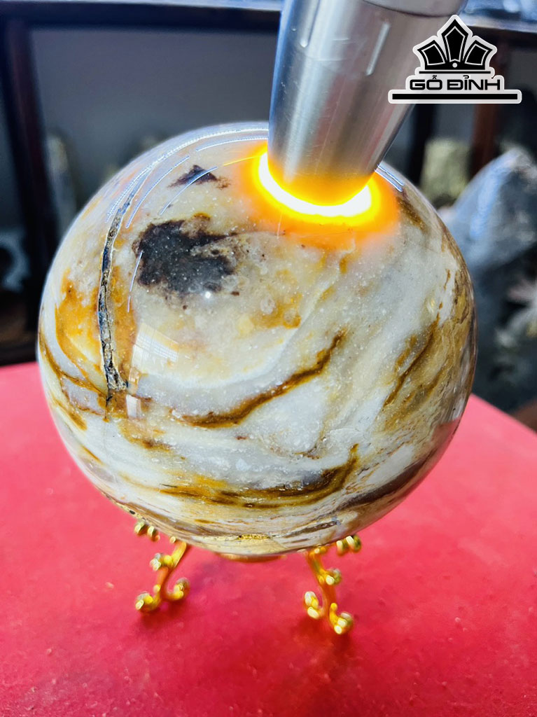 Bi Cầu Gỗ Hóa Ngọc Đường Kính Hạt 12 (cm) 1,5kg