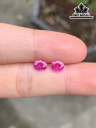 Đôi Bông Tai Đá Ruby Đường Kính Hạt 5,5 (mm) 1,08cts