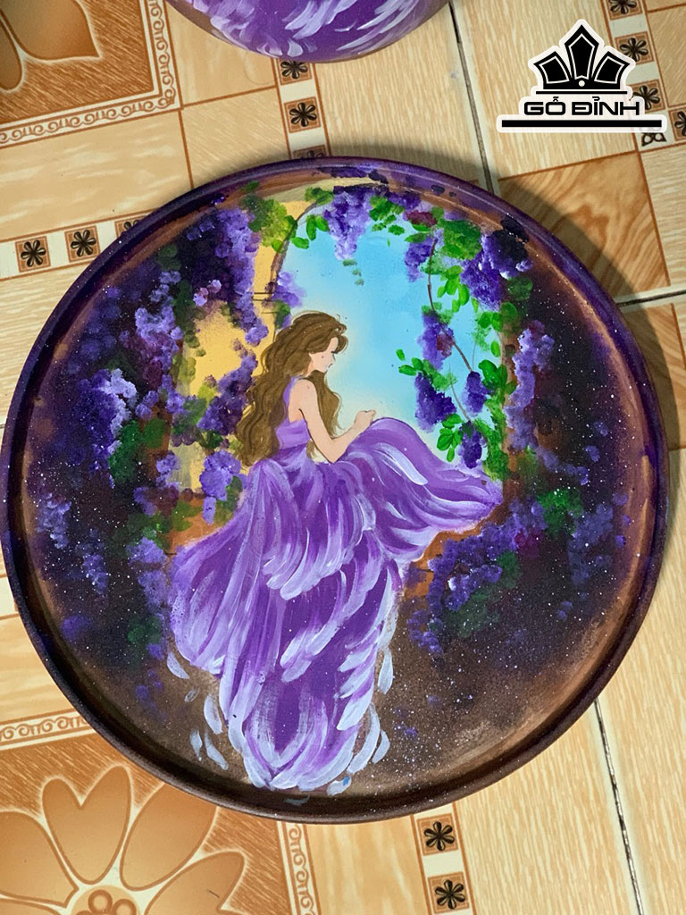 Set 6 Bình 1 Đĩa Đường Kính 25 (cm) Gốm Bát Tràng