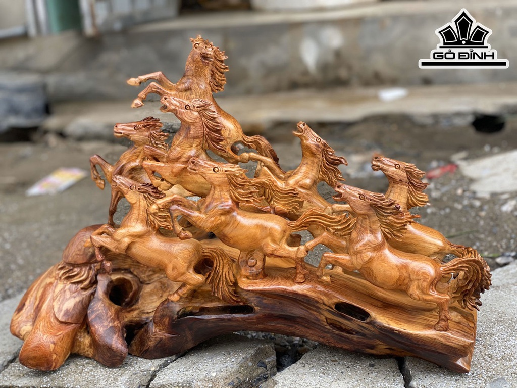 Tượng Mã Đáo Thành Công Gỗ Hương Cao 38 Ngang 58 Sâu 20 (cm)