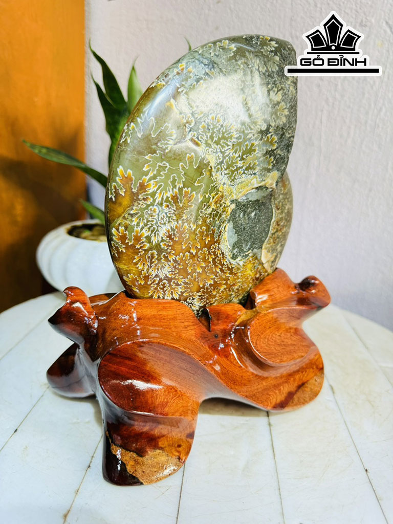 Tác Phẩm Ốc Anh Vũ Hóa Ngọc Cao 24 Ngang 15 (cm) 2,1kg