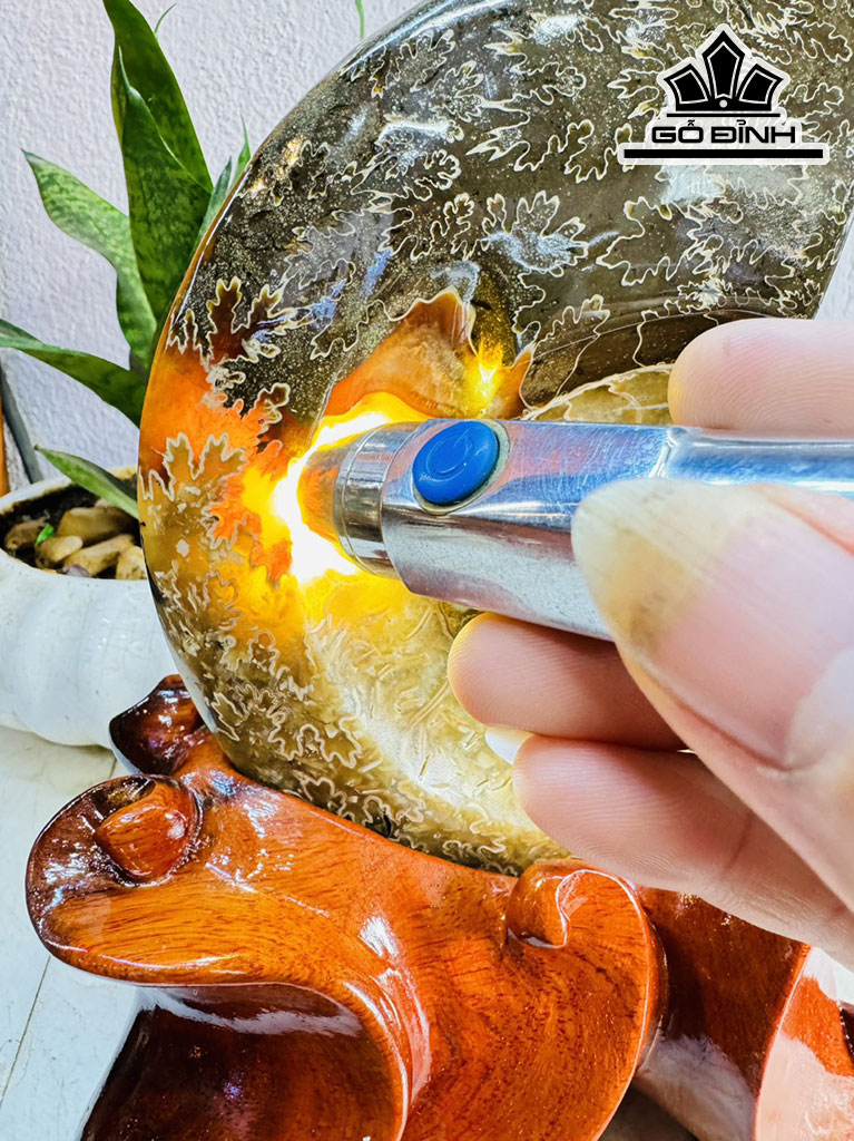 Tác Phẩm Ốc Anh Vũ Hóa Ngọc Cao 25 Ngang 15 (cm) 2,1kg