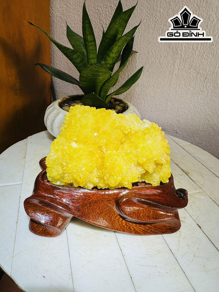 Tinh Thể Đá Thạch Anh Vàng Cao 14 Ngang 12 (cm) 1,2kg