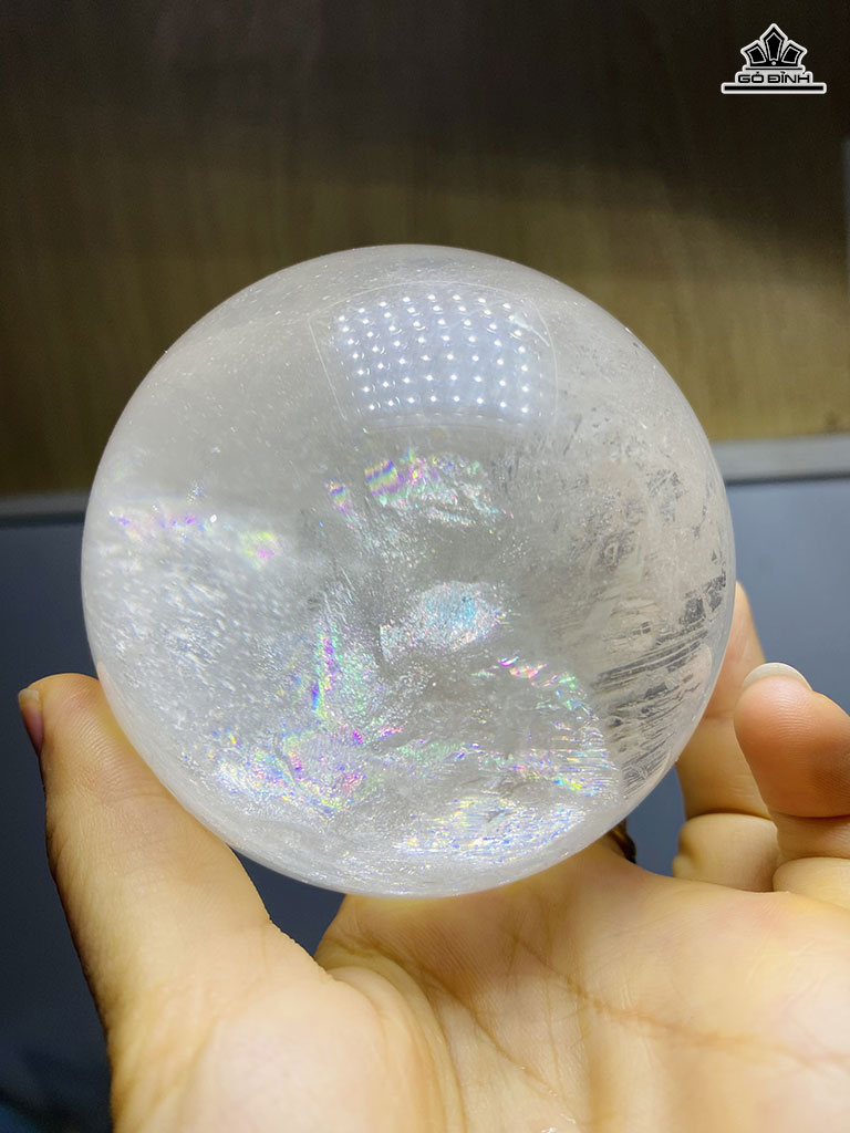 Bi Cầu Đá Thạch Anh Trắng Đường Kính Hạt 8 (cm)