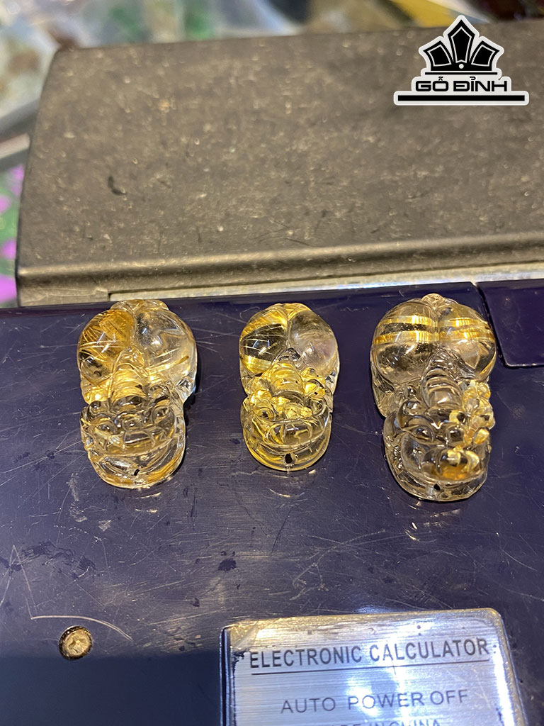 Mặt Dây Chuyền Tỳ Hưu Đá Thạch Anh Tóc Vàng