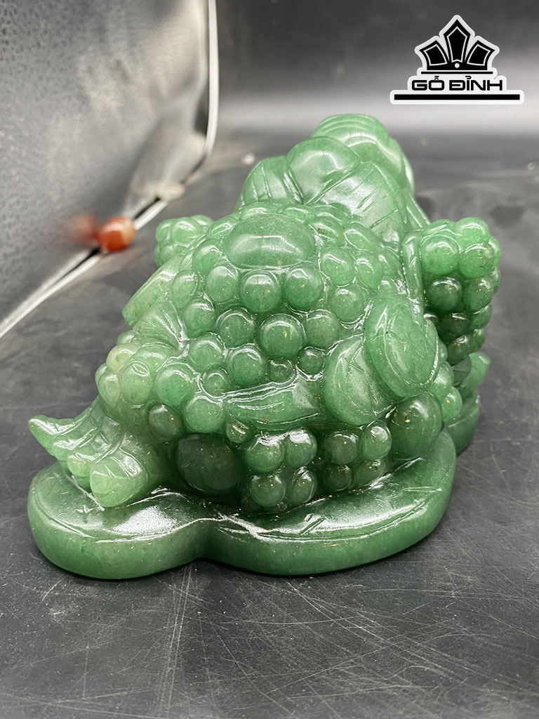 Thiềm Thừ Đá Thạch Anh Xanh Cao 12,5 Ngang 9 Sâu 8 (cm)