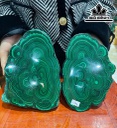 Cặp Đá Malachite Cao 21 Ngang 14 Sâu 3 (cm) 3,3kg