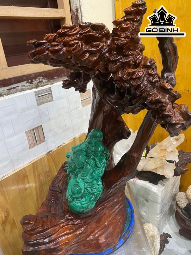 Tác Phẩm Di Lặc Đá Malachite Cao 59 Ngang 45 (cm) 17kg