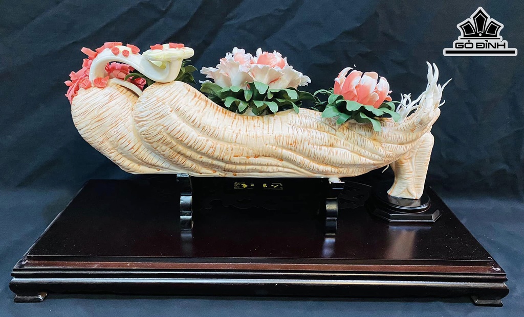 Tác Phẩm Nhân Sâm Gốm Tàu Cao 32 Ngang 60 (cm)