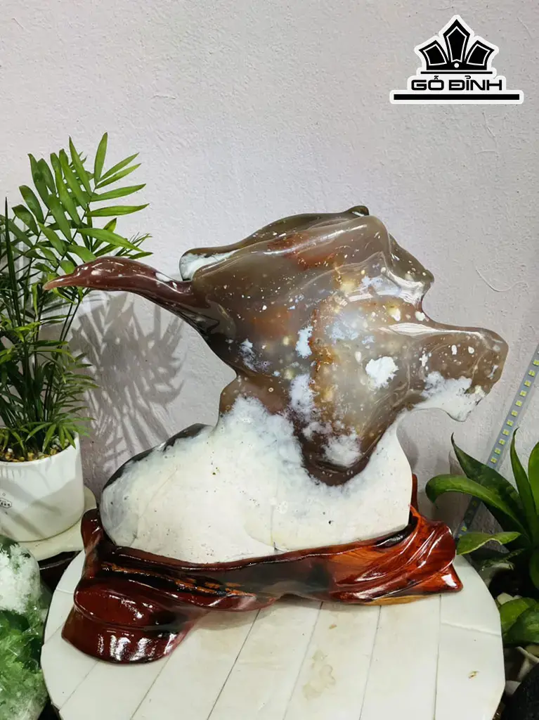 Tác Phẩm Chim Thiên Nga Đá Mã Não Cao 35 Ngang 42 (cm) 8,9kg