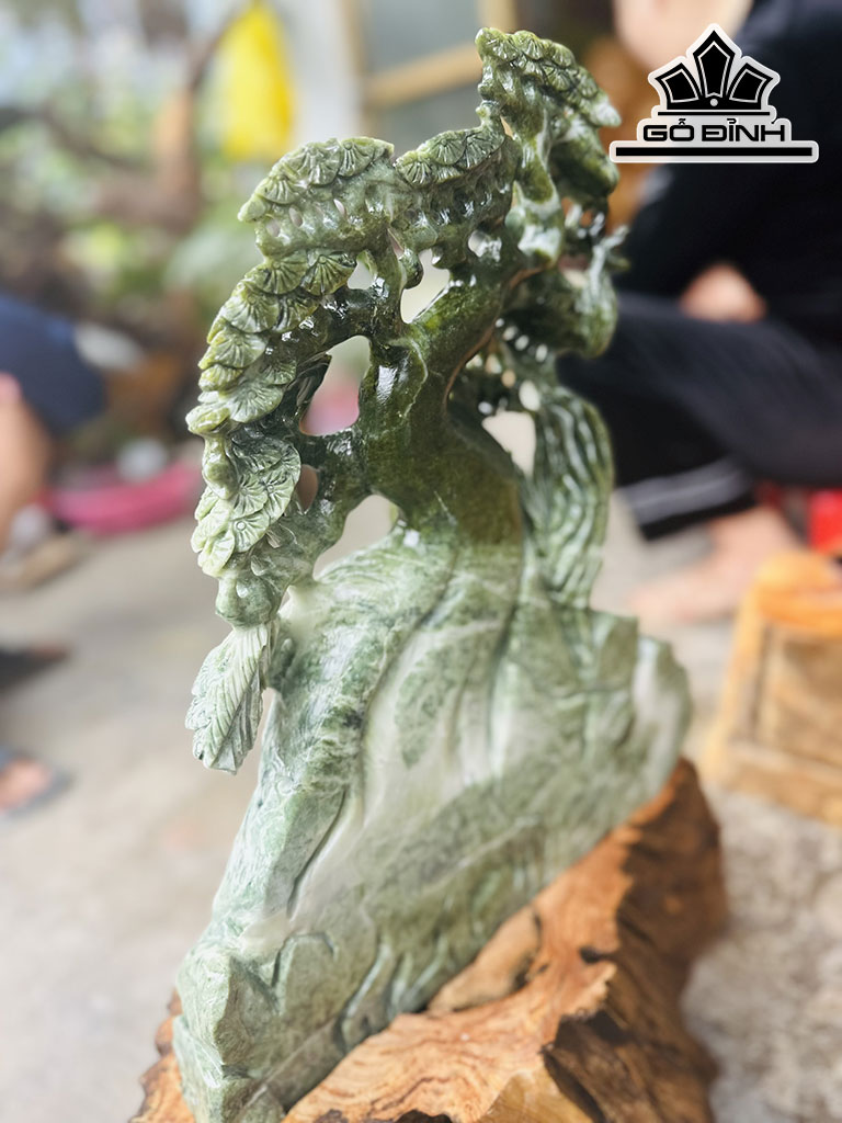 Tác Phẩm Ông Thọ Đá Serpentine Cao 60 Ngang 35 (cm)