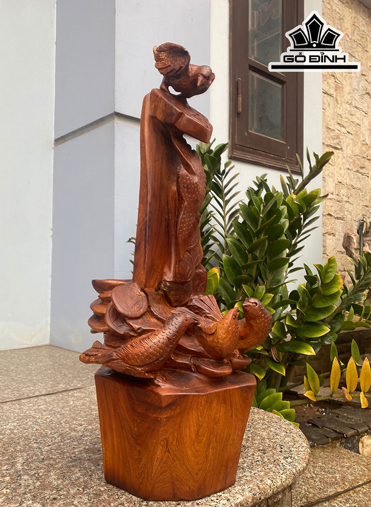 Cầu Chim Như Ý Gỗ Hương Cao 64 Ngang 26 Sâu 23 (cm)