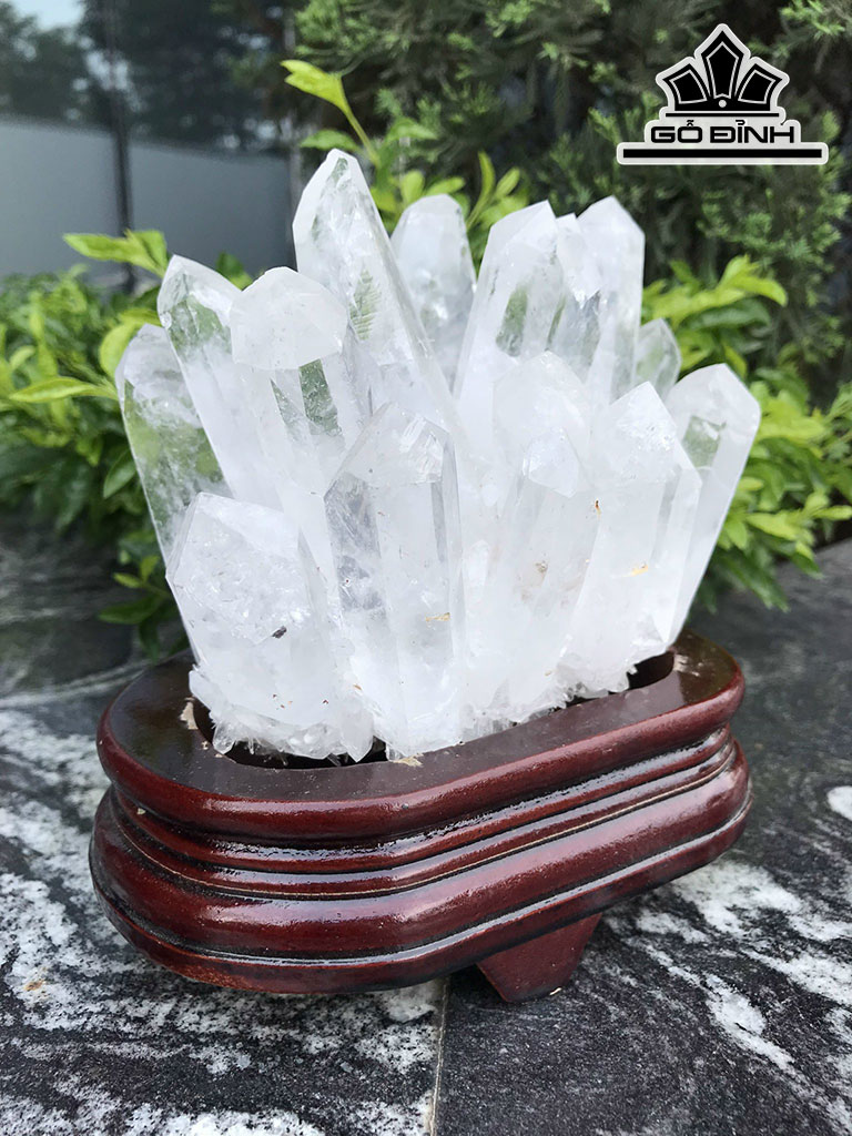Tinh Thể Đá Thạch Anh Trắng Cao 18 Ngang 16 Sâu 12 (cm) 1,5kg