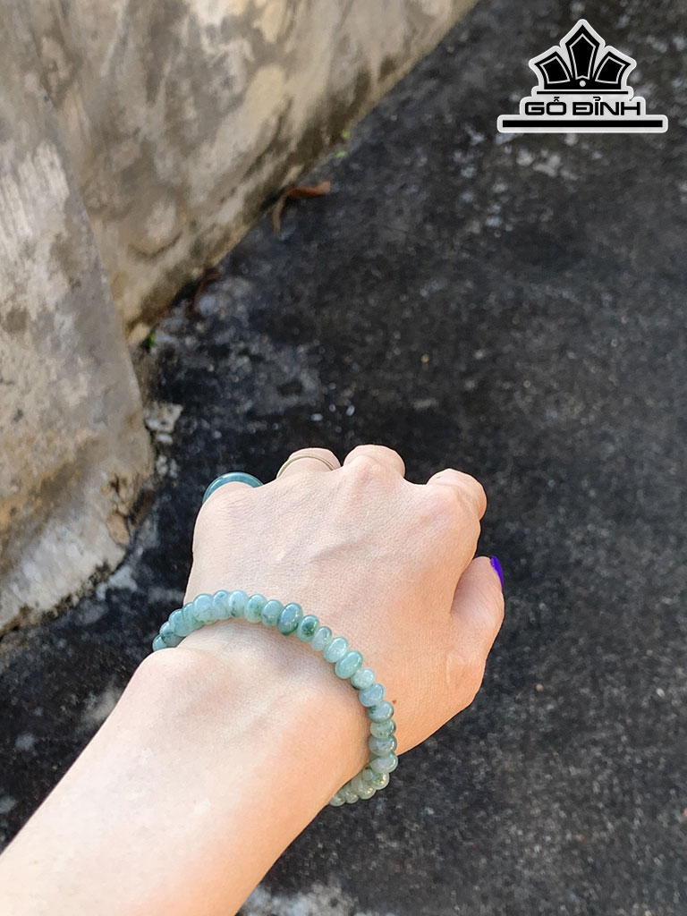 Vòng Tay Hoa Bay Đá Cẩm Thạch Đường Kính Hạt 8 (mm) 16,9g