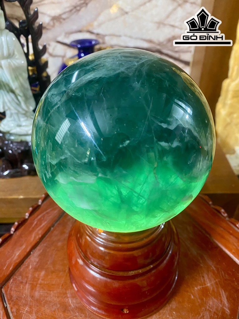 Bi Cầu Đá Flourite Đường Kính Hạt 13 (cm) 3,7kg