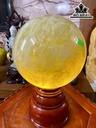 Bi Cầu Đá Thạch Anh Vàng Đường Kính Hạt 17 (cm) 7,45kg