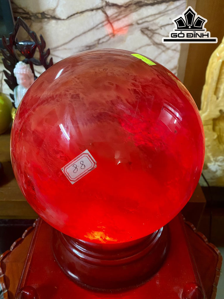 Bi Cầu Thủy Tinh Đỏ Đường Kính Hạt 20 (cm) 8,84kg