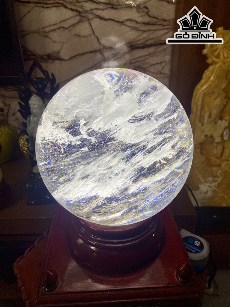 Bi Cầu Thủy Tinh Trắng Đường Kính Hạt 21 (cm) 11,36kg