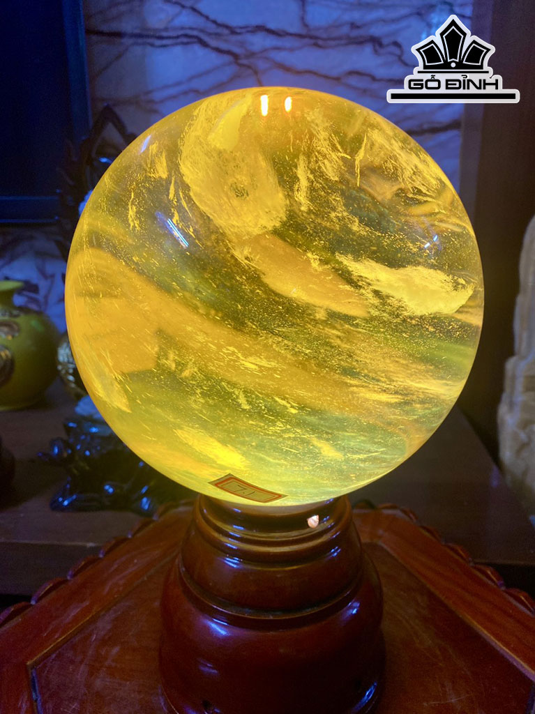Bi Cầu Thủy Tinh Vàng Đường Kính Hạt 18 (cm) 7,16kg