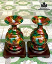 Cặp Bình Tứ Quý Đá Malachite Cao 31 Ngang 18 (cm) 9kg