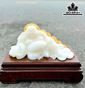 Tượng Phật Di Lặc Kim Tiền Đá Onyx Trắng Cao 45 Ngang 30 (cm) 14kg