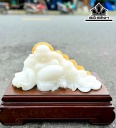 Tượng Phật Di Lặc Kim Tiền Đá Onyx Trắng Cao 45 Ngang 30 (cm) 14kg