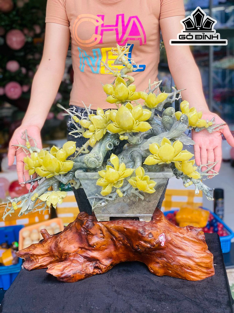 Tranh Hoa Mộc Lan Đá Serpentine Cao 60 Ngang 60 (cm) 16,5kg