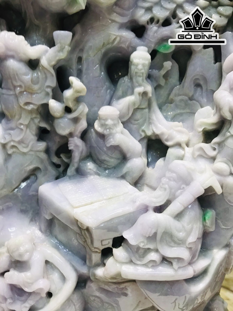 Tác Phẩm Bát Tiên Đá Cẩm Thạch Cao 60 Ngang 30 (cm) 28kg
